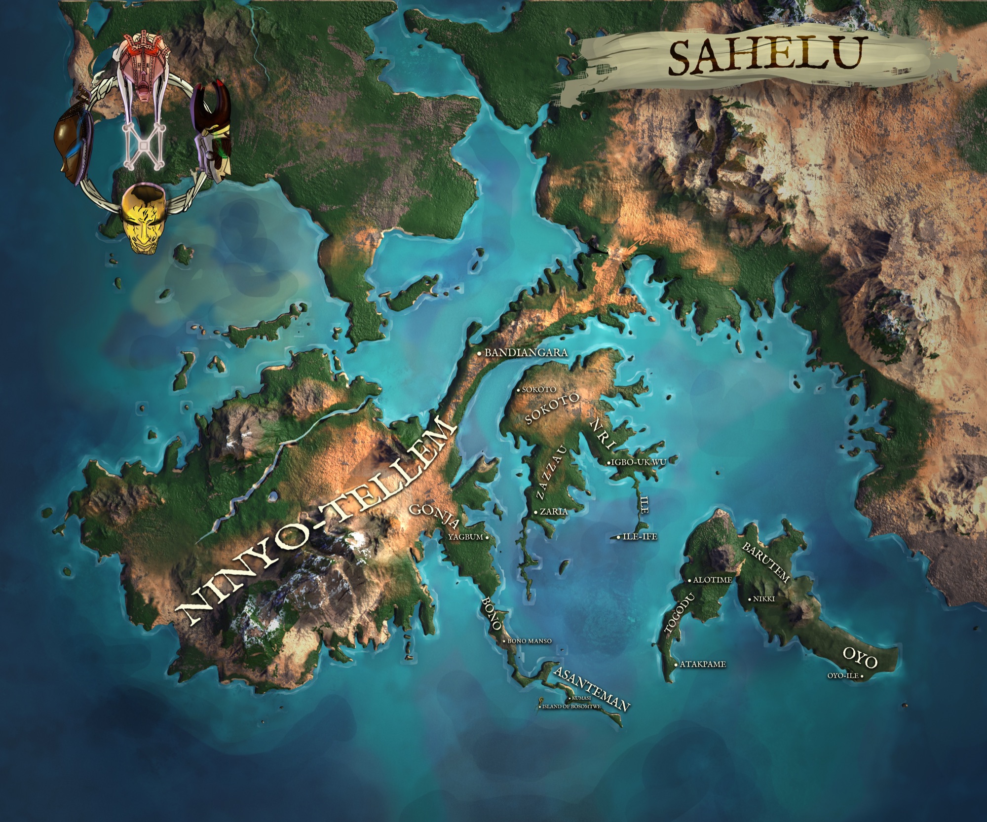 Sahelu, concept art from the world of Aziza